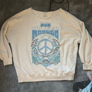 Off the shoulder Bob Marley sweatshirt